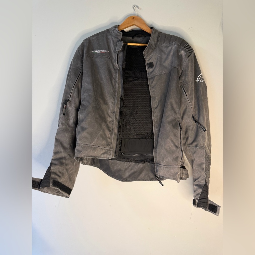 Xelement Women’s 2XL Motorcycle Jacket Gray Textile Riding Armor Biker Coat